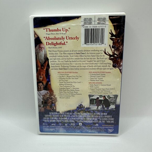 Santa Clause 2 DVD Widescreen Tim Allen Disney Family Holiday Comedy Movie - Picture 3 of 4